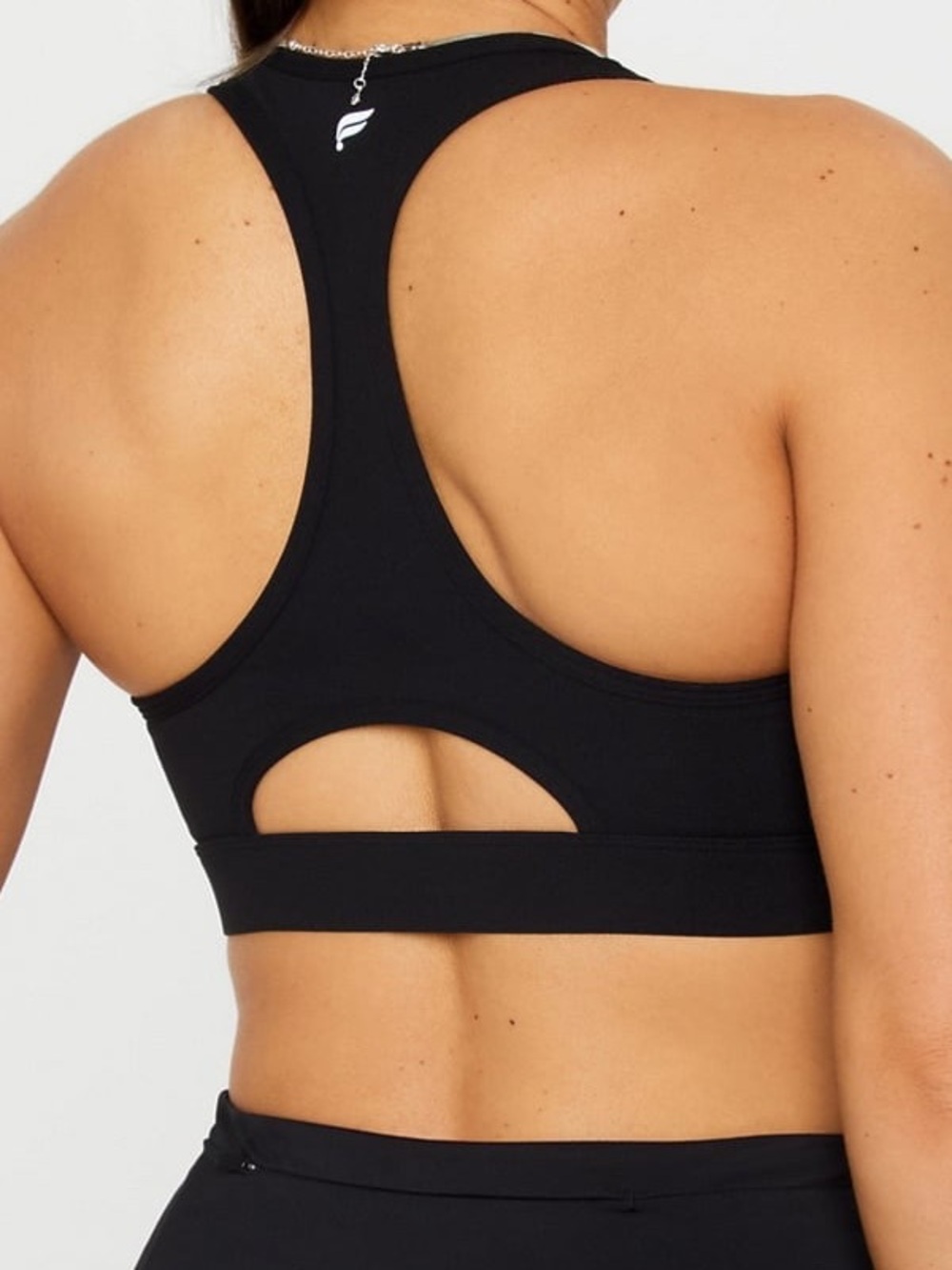 Fabletics Black Front-Zip Racerback Sports Bra - Picture 2 of 9